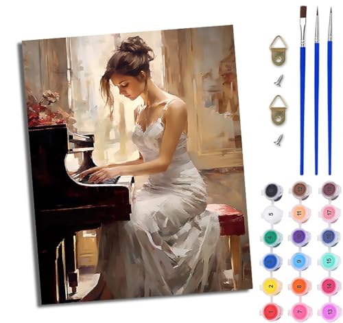 WJWWANG Malen Nach Zahlen Erwachsene Malen Nach Zahlen Elegantes Mädchen spielt Klavier DIY Handgemalt Ölgemälde Leinwand Kit für Anfänger und Erwachsene Ohne Rahmen 40 x 50 cm WJWWANG Malen Nach Zahlen Erwachsene Malen Nach Zahlen Elegantes Mädchen spielt Klavier DIY Handgemalt Ölgemälde Leinwand Kit für Anfänger und Erwachsene Ohne Rahmen 40 x 50 cm von WJWWANG