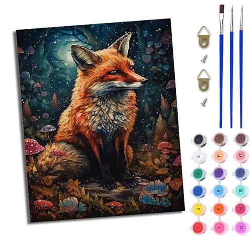 WJWWANG Malen Nach Zahlen Erwachsene Malen Nach Zahlen Fantasie Pilz Fuchs DIY Handgemalt Ölgemälde Kit für Anfänger und Erwachsene Mit 3-Pinseln und Acrylfarbe Mit Rahmen 40X50CM WJWWANG Malen Nach Zahlen Erwachsene Malen Nach Zahlen Fantasie Pilz Fuchs DIY Handgemalt Ölgemälde Kit für Anfänger und Erwachsene Mit 3-Pinseln und Acrylfarbe Mit Rahmen 40X50CM von WJWWANG