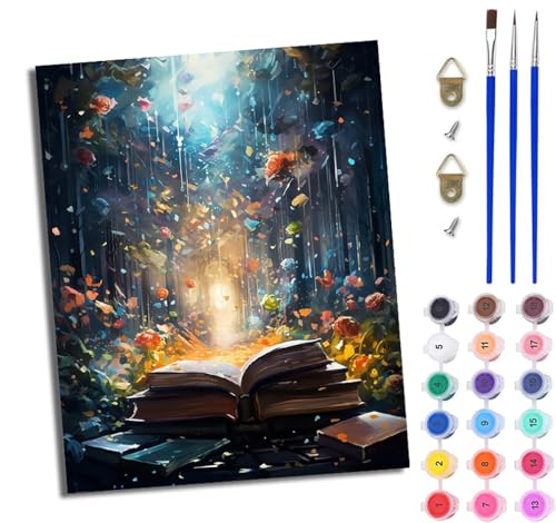 WJWWANG Malen Nach Zahlen Erwachsene Malen Nach Zahlen Fantasy-Blumenbuch DIY Handgemalt Ölgemälde Kit für Anfänger und Erwachsene Mit 3-Pinseln und Acrylfarbe Mit Rahmen 40X50CM WJWWANG Malen Nach Zahlen Erwachsene Malen Nach Zahlen Fantasy-Blumenbuch DIY Handgemalt Ölgemälde Kit für Anfänger und Erwachsene Mit 3-Pinseln und Acrylfarbe Mit Rahmen 40X50CM von WJWWANG