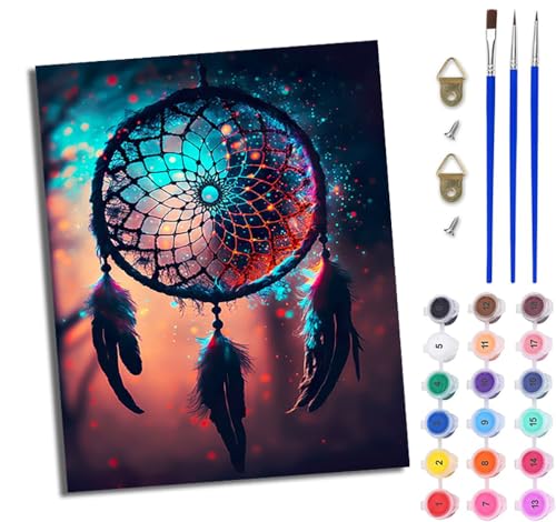 WJWWANG Malen Nach Zahlen Erwachsene Malen Nach Zahlen Fantasy-Traumfänger DIY Handgemalt Ölgemälde Kit für Anfänger und Erwachsene Mit 3-Pinseln und Acrylfarbe Mit Rahmen 40X50CM WJWWANG Malen Nach Zahlen Erwachsene Malen Nach Zahlen Fantasy-Traumfänger DIY Handgemalt Ölgemälde Kit für Anfänger und Erwachsene Mit 3-Pinseln und Acrylfarbe Mit Rahmen 40X50CM von WJWWANG