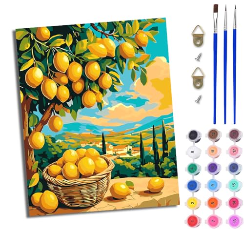 WJWWANG Malen Nach Zahlen Erwachsene Malen Nach Zahlen Gelbe Zitronenfrucht DIY Handgemalt Ölgemälde Leinwand Kit für Anfänger und Erwachsene Ohne Rahmen 40 x 50 cm WJWWANG Malen Nach Zahlen Erwachsene Malen Nach Zahlen Gelbe Zitronenfrucht DIY Handgemalt Ölgemälde Leinwand Kit für Anfänger und Erwachsene Ohne Rahmen 40 x 50 cm von WJWWANG