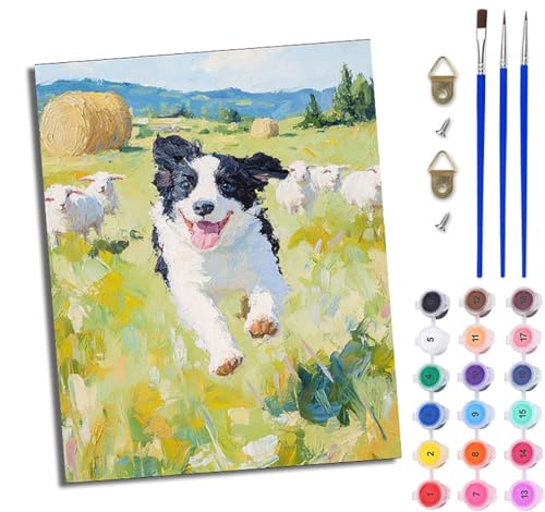 WJWWANG Malen Nach Zahlen Erwachsene Malen Nach Zahlen Glücklicher Schäferhund DIY Handgemalt Ölgemälde Kit für Anfänger und Erwachsene Mit 3-Pinseln und Acrylfarbe Mit Rahmen 40X50CM WJWWANG Malen Nach Zahlen Erwachsene Malen Nach Zahlen Glücklicher Schäferhund DIY Handgemalt Ölgemälde Kit für Anfänger und Erwachsene Mit 3-Pinseln und Acrylfarbe Mit Rahmen 40X50CM von WJWWANG