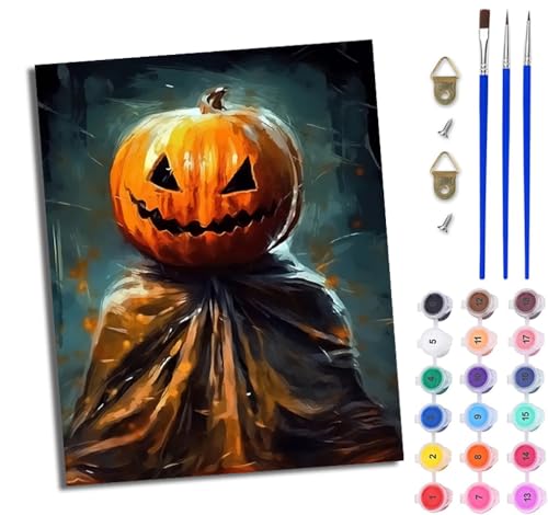 WJWWANG Malen Nach Zahlen Erwachsene Malen Nach Zahlen Halloween-Kürbis-Ankleide DIY Handgemalt Ölgemälde Leinwand Kit für Anfänger und Erwachsene Ohne Rahmen 40 x 50 cm WJWWANG Malen Nach Zahlen Erwachsene Malen Nach Zahlen Halloween-Kürbis-Ankleide DIY Handgemalt Ölgemälde Leinwand Kit für Anfänger und Erwachsene Ohne Rahmen 40 x 50 cm von WJWWANG