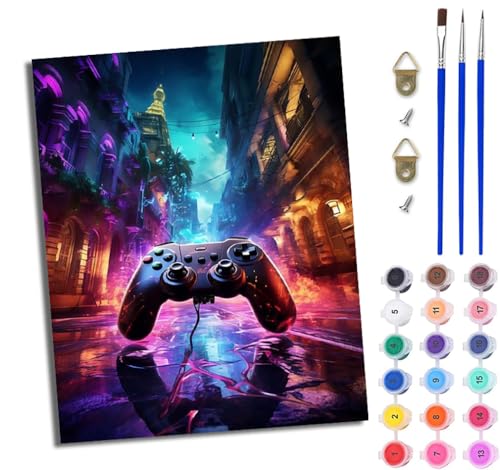 WJWWANG Malen Nach Zahlen Erwachsene Malen Nach Zahlen Hightech-Gamecontroller DIY Handgemalt Ölgemälde Kit für Anfänger und Erwachsene Mit 3-Pinseln und Acrylfarbe Mit Rahmen 40X50CM WJWWANG Malen Nach Zahlen Erwachsene Malen Nach Zahlen Hightech-Gamecontroller DIY Handgemalt Ölgemälde Kit für Anfänger und Erwachsene Mit 3-Pinseln und Acrylfarbe Mit Rahmen 40X50CM von WJWWANG