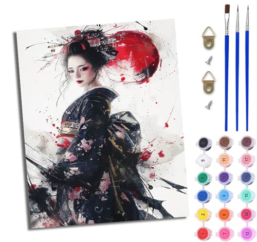 WJWWANG Malen Nach Zahlen Erwachsene Malen Nach Zahlen Japanisches Samurai-Mädchen DIY Handgemalt Ölgemälde Leinwand Kit für Anfänger und Erwachsene Ohne Rahmen 40 x 50 cm WJWWANG Malen Nach Zahlen Erwachsene Malen Nach Zahlen Japanisches Samurai-Mädchen DIY Handgemalt Ölgemälde Leinwand Kit für Anfänger und Erwachsene Ohne Rahmen 40 x 50 cm von WJWWANG