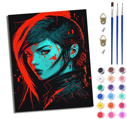 WJWWANG Malen Nach Zahlen Erwachsene Malen Nach Zahlen Mädchen im Science-Fiction-Stil DIY Handgemalt Ölgemälde Kit für Anfänger und Erwachsene Mit 3-Pinseln und Acrylfarbe Mit Rahmen 40X50CM WJWWANG Malen Nach Zahlen Erwachsene Malen Nach Zahlen Mädchen im Science-Fiction-Stil DIY Handgemalt Ölgemälde Kit für Anfänger und Erwachsene Mit 3-Pinseln und Acrylfarbe Mit Rahmen 40X50CM von WJWWANG