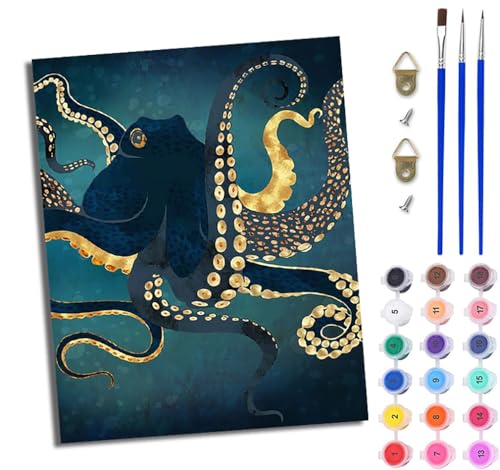 WJWWANG Malen Nach Zahlen Erwachsene Malen Nach Zahlen Oktopus im Ozean DIY Handgemalt Ölgemälde Leinwand Kit für Anfänger und Erwachsene Ohne Rahmen 40 x 50 cm WJWWANG Malen Nach Zahlen Erwachsene Malen Nach Zahlen Oktopus im Ozean DIY Handgemalt Ölgemälde Leinwand Kit für Anfänger und Erwachsene Ohne Rahmen 40 x 50 cm von WJWWANG