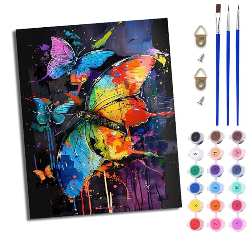 WJWWANG Malen Nach Zahlen Erwachsene Malen Nach Zahlen Schmetterling im Inkjet-Stil DIY Handgemalt Ölgemälde Kit für Anfänger und Erwachsene Mit 3-Pinseln und Acrylfarbe Mit Rahmen 40X50CM WJWWANG Malen Nach Zahlen Erwachsene Malen Nach Zahlen Schmetterling im Inkjet-Stil DIY Handgemalt Ölgemälde Kit für Anfänger und Erwachsene Mit 3-Pinseln und Acrylfarbe Mit Rahmen 40X50CM von WJWWANG