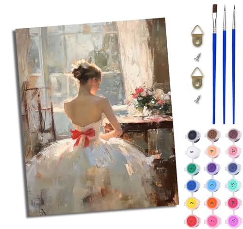 WJWWANG Malen Nach Zahlen Erwachsene Malen Nach Zahlen Schöner Mädchenrücken mit Blumen DIY Handgemalt Ölgemälde Kit für Anfänger und Erwachsene Mit 3-Pinseln und Acrylfarbe Mit Rahmen 40X50CM WJWWANG Malen Nach Zahlen Erwachsene Malen Nach Zahlen Schöner Mädchenrücken mit Blumen DIY Handgemalt Ölgemälde Kit für Anfänger und Erwachsene Mit 3-Pinseln und Acrylfarbe Mit Rahmen 40X50CM von WJWWANG