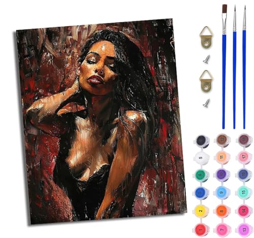 WJWWANG Malen Nach Zahlen Erwachsene Malen Nach Zahlen Schönes afrikanisches Mädchen DIY Handgemalt Ölgemälde Leinwand Kit für Anfänger und Erwachsene Ohne Rahmen 40 x 50 cm WJWWANG Malen Nach Zahlen Erwachsene Malen Nach Zahlen Schönes afrikanisches Mädchen DIY Handgemalt Ölgemälde Leinwand Kit für Anfänger und Erwachsene Ohne Rahmen 40 x 50 cm von WJWWANG