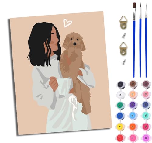 WJWWANG Malen Nach Zahlen Erwachsene Malen Nach Zahlen Schönheit und süßer Welpe DIY Handgemalt Ölgemälde Kit für Anfänger und Erwachsene Mit 3-Pinseln und Acrylfarbe Mit Rahmen 40X50CM WJWWANG Malen Nach Zahlen Erwachsene Malen Nach Zahlen Schönheit und süßer Welpe DIY Handgemalt Ölgemälde Kit für Anfänger und Erwachsene Mit 3-Pinseln und Acrylfarbe Mit Rahmen 40X50CM von WJWWANG