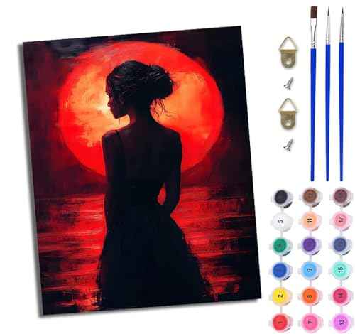 WJWWANG Malen Nach Zahlen Erwachsene Malen Nach Zahlen Sonnenuntergang Mädchen zurück DIY Handgemalt Ölgemälde Leinwand Kit für Anfänger und Erwachsene Ohne Rahmen 40 x 50 cm WJWWANG Malen Nach Zahlen Erwachsene Malen Nach Zahlen Sonnenuntergang Mädchen zurück DIY Handgemalt Ölgemälde Leinwand Kit für Anfänger und Erwachsene Ohne Rahmen 40 x 50 cm von WJWWANG