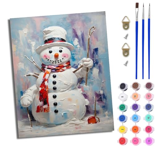 WJWWANG Malen Nach Zahlen Erwachsene Malen Nach Zahlen Süßer Schneemann DIY Handgemalt Ölgemälde Leinwand Kit für Anfänger und Erwachsene Ohne Rahmen 40 x 50 cm WJWWANG Malen Nach Zahlen Erwachsene Malen Nach Zahlen Süßer Schneemann DIY Handgemalt Ölgemälde Leinwand Kit für Anfänger und Erwachsene Ohne Rahmen 40 x 50 cm von WJWWANG