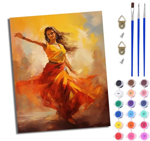 WJWWANG Malen Nach Zahlen Erwachsene Malen Nach Zahlen Tanzendes indisches Mädchen DIY Handgemalt Ölgemälde Leinwand Kit für Anfänger und Erwachsene Ohne Rahmen 40 x 50 cm WJWWANG Malen Nach Zahlen Erwachsene Malen Nach Zahlen Tanzendes indisches Mädchen DIY Handgemalt Ölgemälde Leinwand Kit für Anfänger und Erwachsene Ohne Rahmen 40 x 50 cm von WJWWANG