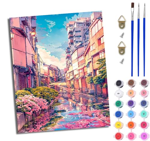 WJWWANG Malen Nach Zahlen Erwachsene Malen Nach Zahlen Verträumte Blumenstadt DIY Handgemalt Ölgemälde Kit für Anfänger und Erwachsene Mit 3-Pinseln und Acrylfarbe Mit Rahmen 40X50CM WJWWANG Malen Nach Zahlen Erwachsene Malen Nach Zahlen Verträumte Blumenstadt DIY Handgemalt Ölgemälde Kit für Anfänger und Erwachsene Mit 3-Pinseln und Acrylfarbe Mit Rahmen 40X50CM von WJWWANG