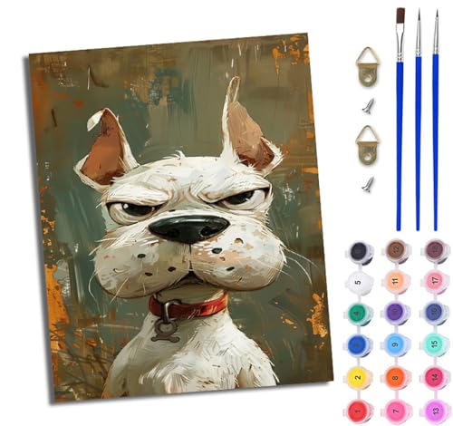 WJWWANG Malen Nach Zahlen Erwachsene Malen Nach Zahlen Wütender kleiner weißer Hund DIY Handgemalt Ölgemälde Leinwand Kit für Anfänger und Erwachsene Ohne Rahmen 40 x 50 cm WJWWANG Malen Nach Zahlen Erwachsene Malen Nach Zahlen Wütender kleiner weißer Hund DIY Handgemalt Ölgemälde Leinwand Kit für Anfänger und Erwachsene Ohne Rahmen 40 x 50 cm von WJWWANG
