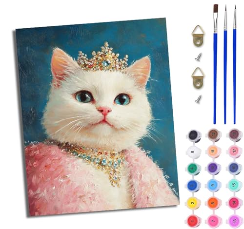 WJWWANG Malen Nach Zahlen Erwachsene Malen Nach Zahlen Wunderschöne Katze DIY Handgemalt Ölgemälde Kit für Anfänger und Erwachsene Mit 3-Pinseln und Acrylfarbe Mit Rahmen 40X50CM WJWWANG Malen Nach Zahlen Erwachsene Malen Nach Zahlen Wunderschöne Katze DIY Handgemalt Ölgemälde Kit für Anfänger und Erwachsene Mit 3-Pinseln und Acrylfarbe Mit Rahmen 40X50CM von WJWWANG