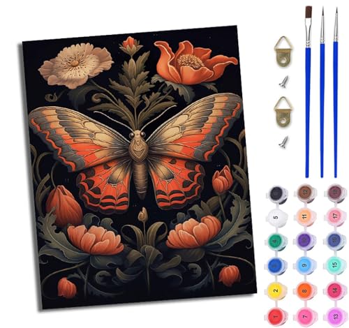 WJWWANG Malen Nach Zahlen Erwachsene Paint by Numbers Malen Nach Zahlen mit Pinseln und Acrylfarben Blumen Schöner Schmetterling Handgemalte Ölgemälde Leinwand für Home Décor Ohne Rahmen WJWWANG Malen Nach Zahlen Erwachsene Paint by Numbers Malen Nach Zahlen mit Pinseln und Acrylfarben Blumen Schöner Schmetterling Handgemalte Ölgemälde Leinwand für Home Décor Ohne Rahmen von WJWWANG