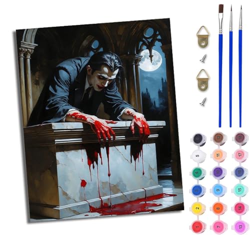 WJWWANG Malen Nach Zahlen Erwachsene Paint by Numbers Malen Nach Zahlen mit Pinseln und Acrylfarben Vampirmann Handgemalte Ölgemälde Leinwand für Home Décor Ohne Rahmen WJWWANG Malen Nach Zahlen Erwachsene Paint by Numbers Malen Nach Zahlen mit Pinseln und Acrylfarben Vampirmann Handgemalte Ölgemälde Leinwand für Home Décor Ohne Rahmen von WJWWANG
