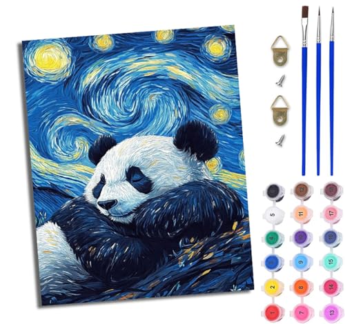 WJWWANG Malen Nach Zahlen ErwachseneAbstrakter Mondlicht-Panda DIY Handgemalt Ölgemälde Kit für Anfänger und Erwachsene Mit 3-Pinseln und Acrylfarbe Ohne Rahmen 40X50CM WJWWANG Malen Nach Zahlen ErwachseneAbstrakter Mondlicht-Panda DIY Handgemalt Ölgemälde Kit für Anfänger und Erwachsene Mit 3-Pinseln und Acrylfarbe Ohne Rahmen 40X50CM von WJWWANG