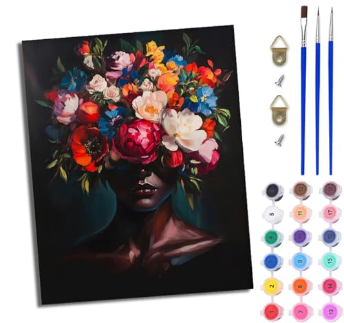WJWWANG Malen Nach Zahlen ErwachseneAfrikanisches Blumenmädchen DIY Handgemalt Ölgemälde Kit für Anfänger und Erwachsene Mit 3-Pinseln und Acrylfarbe Ohne Rahmen 40X50CM WJWWANG Malen Nach Zahlen ErwachseneAfrikanisches Blumenmädchen DIY Handgemalt Ölgemälde Kit für Anfänger und Erwachsene Mit 3-Pinseln und Acrylfarbe Ohne Rahmen 40X50CM von WJWWANG