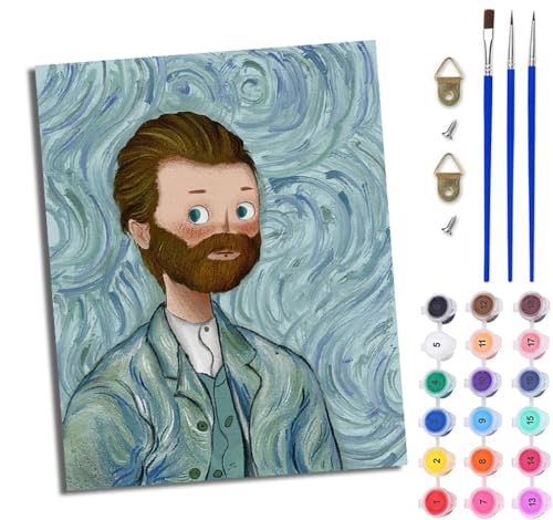 WJWWANG Malen Nach Zahlen ErwachseneImpressionistische Bilder DIY Handgemalt Ölgemälde Kit für Anfänger und Erwachsene Mit 3-Pinseln und Acrylfarbe Ohne Rahmen 40X50CM von WJWWANG