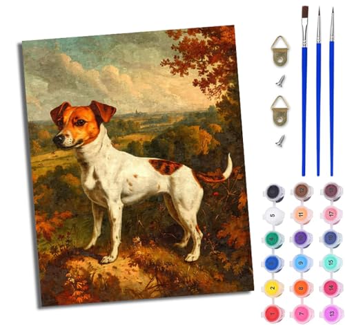 WJWWANG Malen Nach Zahlen ErwachseneJack Russell Terrier DIY Handgemalt Ölgemälde Kit für Anfänger und Erwachsene Mit 3-Pinseln und Acrylfarbe Ohne Rahmen 40X50CM WJWWANG Malen Nach Zahlen ErwachseneJack Russell Terrier DIY Handgemalt Ölgemälde Kit für Anfänger und Erwachsene Mit 3-Pinseln und Acrylfarbe Ohne Rahmen 40X50CM von WJWWANG