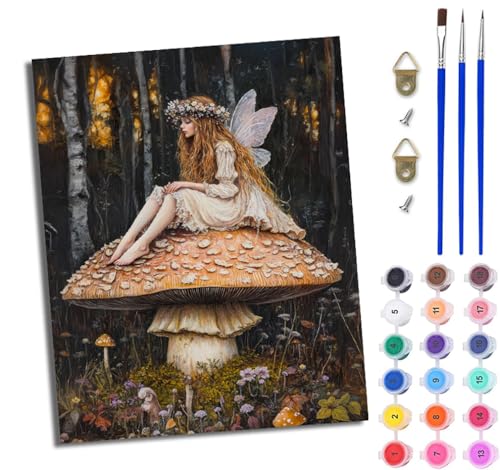 WJWWANG Malen Nach Zahlen ErwachsenePilzelfenmädchen DIY Handgemalt Ölgemälde Kit für Anfänger und Erwachsene Mit 3-Pinseln und Acrylfarbe Ohne Rahmen 40X50CM WJWWANG Malen Nach Zahlen ErwachsenePilzelfenmädchen DIY Handgemalt Ölgemälde Kit für Anfänger und Erwachsene Mit 3-Pinseln und Acrylfarbe Ohne Rahmen 40X50CM von WJWWANG