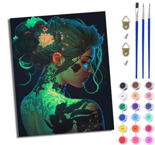 WJWWANG Malen nach Zahlen DIY Handgemalt Ölgemälde Set für Anfänger und Jugendliche Blumen Tattoo Mädchen Pinsel und Acrylfarbe 40x50 cm Mit Rahmen ideal als Geschenk oder zur Heimdekoration WJWWANG Malen nach Zahlen DIY Handgemalt Ölgemälde Set für Anfänger und Jugendliche Blumen Tattoo Mädchen Pinsel und Acrylfarbe 40x50 cm Mit Rahmen ideal als Geschenk oder zur Heimdekoration von WJWWANG
