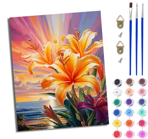 WJWWANG Malen nach Zahlen DIY Handgemalt Ölgemälde Set für Anfänger und Jugendliche Blumen bunt Sonnenschein Pinsel und Acrylfarbe 40x50 cm Mit Rahmen ideal als Geschenk oder zur Heimdekoration WJWWANG Malen nach Zahlen DIY Handgemalt Ölgemälde Set für Anfänger und Jugendliche Blumen bunt Sonnenschein Pinsel und Acrylfarbe 40x50 cm Mit Rahmen ideal als Geschenk oder zur Heimdekoration von WJWWANG