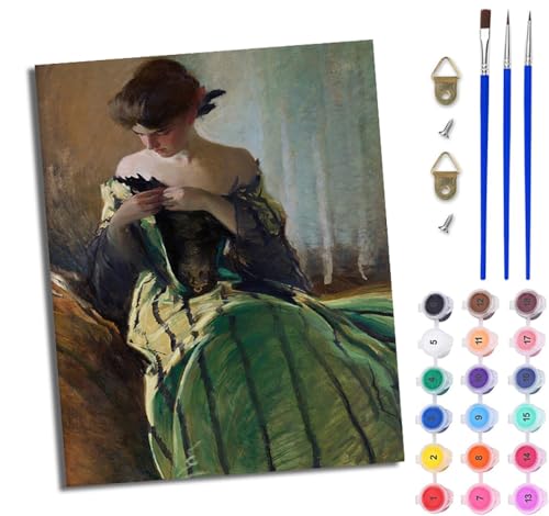 WJWWANG Malen nach Zahlen DIY Handgemalt Ölgemälde Set für Anfänger und Jugendliche Elegantes Retro-Mädchen Pinsel und Acrylfarbe 40x50 cm ideal als Geschenk oder zur Heimdekoration WJWWANG Malen nach Zahlen DIY Handgemalt Ölgemälde Set für Anfänger und Jugendliche Elegantes Retro-Mädchen Pinsel und Acrylfarbe 40x50 cm ideal als Geschenk oder zur Heimdekoration von WJWWANG