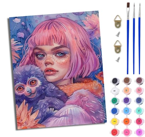 WJWWANG Malen nach Zahlen DIY Handgemalt Ölgemälde Set für Anfänger und Jugendliche Fantasieschönheit Affe Pinsel und Acrylfarbe 40x50 cm Mit Rahmen ideal als Geschenk oder zur Heimdekoration WJWWANG Malen nach Zahlen DIY Handgemalt Ölgemälde Set für Anfänger und Jugendliche Fantasieschönheit Affe Pinsel und Acrylfarbe 40x50 cm Mit Rahmen ideal als Geschenk oder zur Heimdekoration von WJWWANG