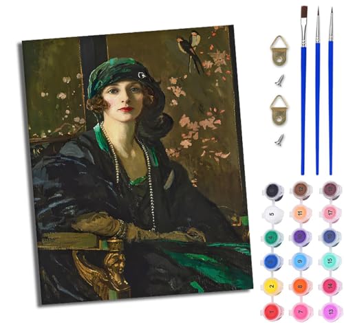 WJWWANG Malen nach Zahlen DIY Handgemalt Ölgemälde Set für Anfänger und Jugendliche Mädchen im klassischen Stil Pinsel und Acrylfarbe 40x50 cm ideal als Geschenk oder zur Heimdekoration WJWWANG Malen nach Zahlen DIY Handgemalt Ölgemälde Set für Anfänger und Jugendliche Mädchen im klassischen Stil Pinsel und Acrylfarbe 40x50 cm ideal als Geschenk oder zur Heimdekoration von WJWWANG