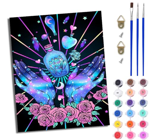WJWWANG Malen nach Zahlen DIY Handgemalt Ölgemälde Set für Anfänger und Jugendliche Magische mystische Kraft Pinsel und Acrylfarbe 40x50 cm Mit Rahmen ideal als Geschenk oder zur Heimdekoration WJWWANG Malen nach Zahlen DIY Handgemalt Ölgemälde Set für Anfänger und Jugendliche Magische mystische Kraft Pinsel und Acrylfarbe 40x50 cm Mit Rahmen ideal als Geschenk oder zur Heimdekoration von WJWWANG