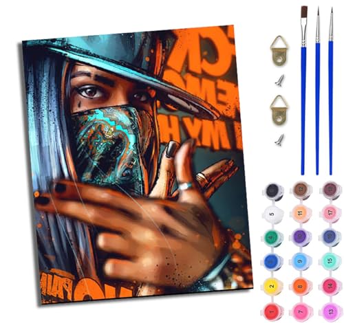 WJWWANG Malen nach Zahlen DIY Handgemalt Ölgemälde Set für Anfänger und Jugendliche Maskierte Schönheit Pinsel und Acrylfarbe 40x50 cm Mit Rahmen ideal als Geschenk oder zur Heimdekoration WJWWANG Malen nach Zahlen DIY Handgemalt Ölgemälde Set für Anfänger und Jugendliche Maskierte Schönheit Pinsel und Acrylfarbe 40x50 cm Mit Rahmen ideal als Geschenk oder zur Heimdekoration von WJWWANG