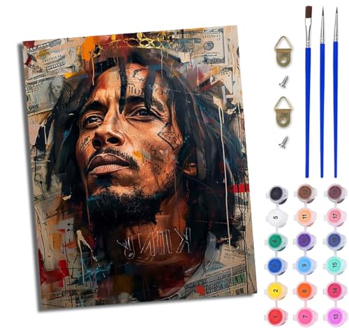 WJWWANG Malen nach Zahlen DIY Handgemalt Ölgemälde Set für Anfänger und Jugendliche Reggae-Sängerin Pinsel und Acrylfarbe 40x50 cm Mit Rahmen ideal als Geschenk oder zur Heimdekoration WJWWANG Malen nach Zahlen DIY Handgemalt Ölgemälde Set für Anfänger und Jugendliche Reggae-Sängerin Pinsel und Acrylfarbe 40x50 cm Mit Rahmen ideal als Geschenk oder zur Heimdekoration von WJWWANG