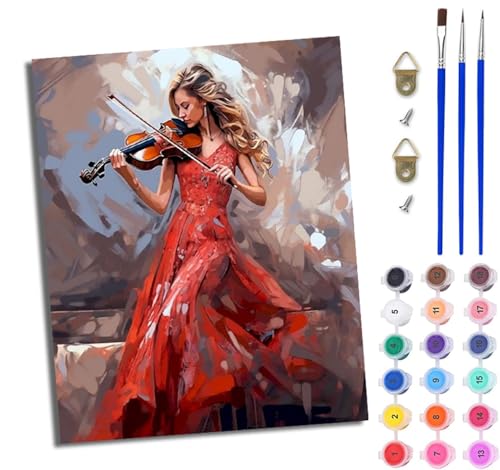 WJWWANG Malen nach Zahlen DIY Handgemalt Ölgemälde Set für Anfänger und Jugendliche Schönes Mädchen spielt Geige Pinsel und Acrylfarbe 40x50 cm Mit Rahmen ideal als Geschenk oder zur Heimdekoration WJWWANG Malen nach Zahlen DIY Handgemalt Ölgemälde Set für Anfänger und Jugendliche Schönes Mädchen spielt Geige Pinsel und Acrylfarbe 40x50 cm Mit Rahmen ideal als Geschenk oder zur Heimdekoration von WJWWANG