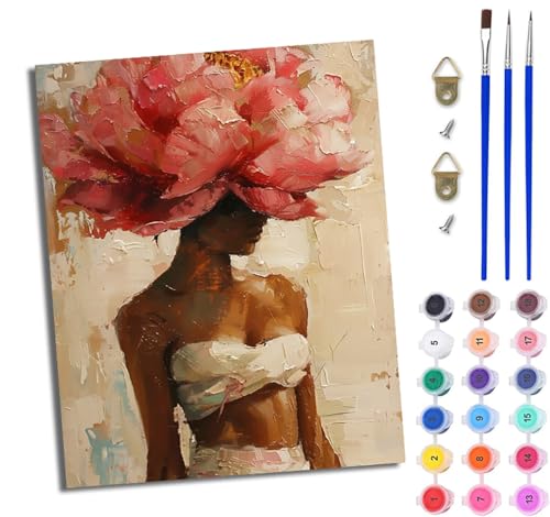 WJWWANG Malen nach Zahlen für Erwachsene Schönes Mädchen mit Blumen Mit Acryl Farben und Premium Pinsel 40x50CM Mit Rahmen Home Deko oder Geburtstag Weihnachten Geschenk WJWWANG Malen nach Zahlen für Erwachsene Schönes Mädchen mit Blumen Mit Acryl Farben und Premium Pinsel 40x50CM Mit Rahmen Home Deko oder Geburtstag Weihnachten Geschenk von WJWWANG