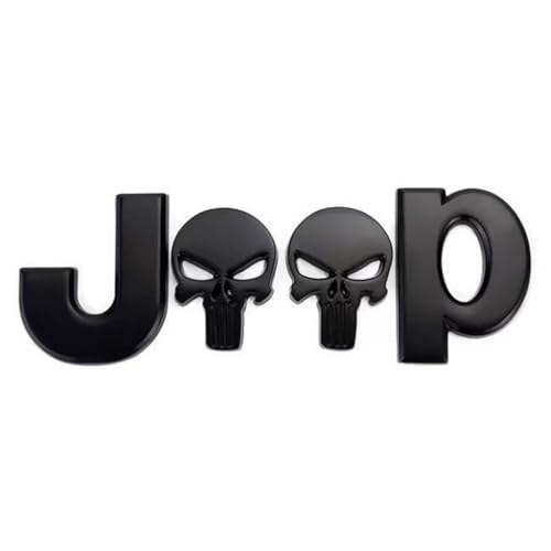 WJWZZGYL Auto Emblem Aufkleber für JEE-p Wrangler Grand Cherokee Compass Patriot Car Sticker,Buchstaben Abzeichen für Heckkoffer Heckklappen Logo Auto Dekoration,Black von WJWZZGYL