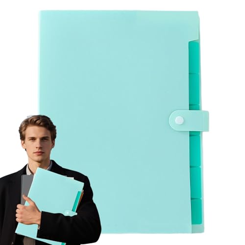 WJnflQN Ablageordner - Belegorganizer | A4 Größe Portable Aufbewahrungslösung Mit Farbigen Etiketten Und Mehreren Fächern Für Dokumentenorganisation von WJnflQN