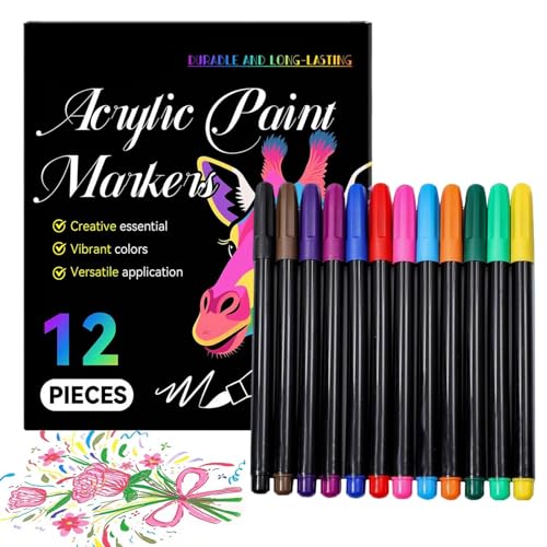 WJnflQN Acrylmalstifte,Steine Bemalen Malstifte - 12 Farben Malstifte Kunstmaterial Acrylfarben Für Holz Stoff Leinwand Bastelbedarf Kinder Und Erwachsene WJnflQN Acrylmalstifte,Steine Bemalen Malstifte - 12 Farben Malstifte Kunstmaterial Acrylfarben Für Holz Stoff Leinwand Bastelbedarf Kinder Und Erwachsene von WJnflQN