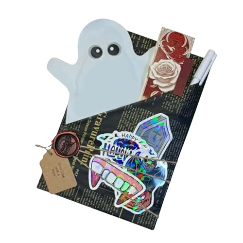 WJnflQN Blindes Buch Date | Halloween Mystery Buch Überraschungslektüre - Mit Grusel-Karte Für Leser, Lehrer Und Bücherwurm von WJnflQN