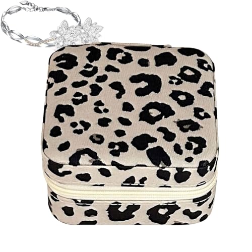 WJnflQN Leoparden-Schmuckbox, Leoparden-Schmuckbox, Leoparden-Schmuckschatulle, Aufbewahrungsbox für Armbänder aus Leder – kleine Ringbox für Paare, tragbare Schmuckschatulle, Etui für Halsketten und WJnflQN Leoparden-Schmuckbox, Leoparden-Schmuckbox, Leoparden-Schmuckschatulle, Aufbewahrungsbox für Armbänder aus Leder – kleine Ringbox für Paare, tragbare Schmuckschatulle, Etui für Halsketten und von WJnflQN