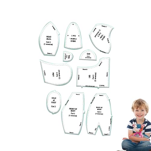 WJnflQN Memory Bear Acryl-Schablonen-Lineal-Set, Memory Bear-Nähschablone | Kreative Bear Vorlage für Schnittmuster - Mit Zubehör und Anleitung, Heimdekoration für Sofa, Kinderzimmer WJnflQN Memory Bear Acryl-Schablonen-Lineal-Set, Memory Bear-Nähschablone | Kreative Bear Vorlage für Schnittmuster - Mit Zubehör und Anleitung, Heimdekoration für Sofa, Kinderzimmer von WJnflQN