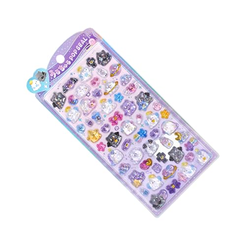 WJnflQN Niedlicher Sticker Pack | 3D Glitzer Sticker - Harz Kristall Texture Niedliche Deko Für Kinder Erwachsene Kindergarten Lehrer Schüler Basteln von WJnflQN