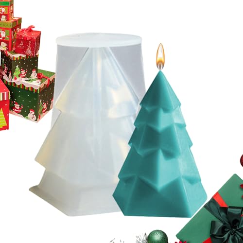 WJnflQN Weihnachtsformen - Tannenbaumförmige Silikon Gießform - Einfache Entformung Für Gips Kerzen Seife Epoxidharz Seifen Heimdekoration von WJnflQN