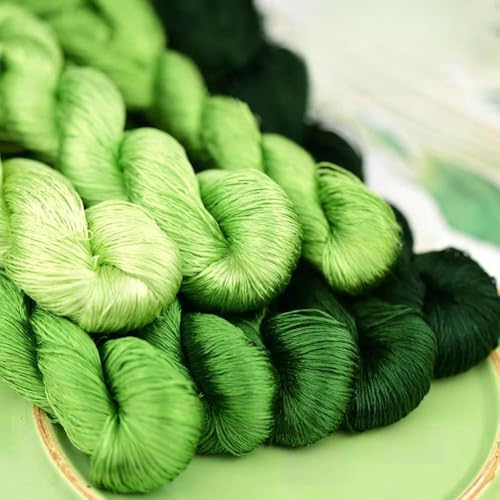 Seidenseide-Garn, Nm 16/2, natürliche Stickerei-Seidenfäden, grüne Jade-Farbe von WKAOP