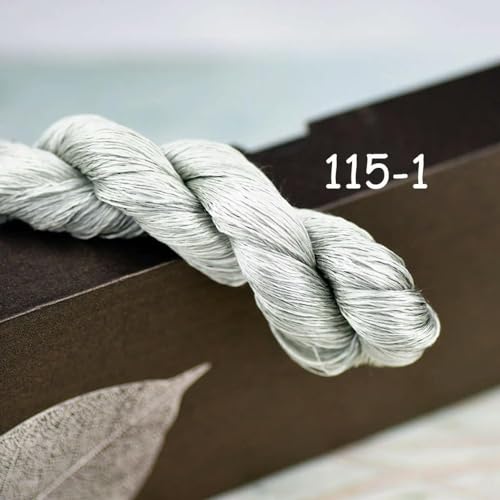 Seidenstickgarn, Floss-Garn, 16/2, Seiden-Artisan-Fäden, Garne, Weiß, Creme, Schwarz, Grau von WKAOP