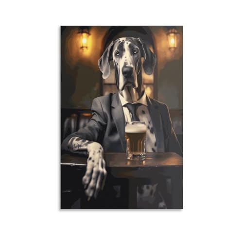 WKMoney Kunst – Leinwanddruck „Deutsche Dogge“, Ölgemälde, Reproduktion klassischer Kunstwerke, Bilder auf Leinwand, Wandkunst für Zuhause und Büro, 40 x 60 cm (16 x 24 Zoll) von WKMoney