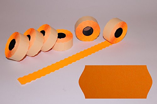 WKS Preisauszeichnungsetiketten Wellenrand 26x12mm, permaneter Kleber, Farbe orange, 36 Rollen passend für Meto, Blitz, Jolly, Tovel, uva. WKS Preisauszeichnungsetiketten Wellenrand 26x12mm, permaneter Kleber, Farbe orange, 36 Rollen passend für Meto, Blitz, Jolly, Tovel, uva. von WKS